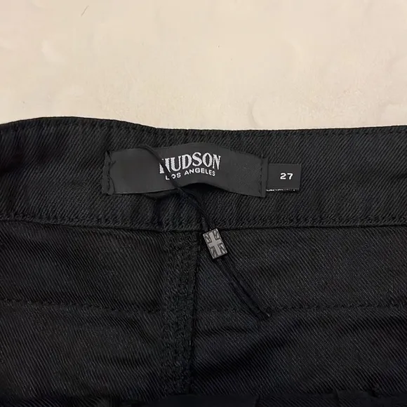 🆕 HUDSON JEANS Women's Black PaperBag Shorts - Size 27