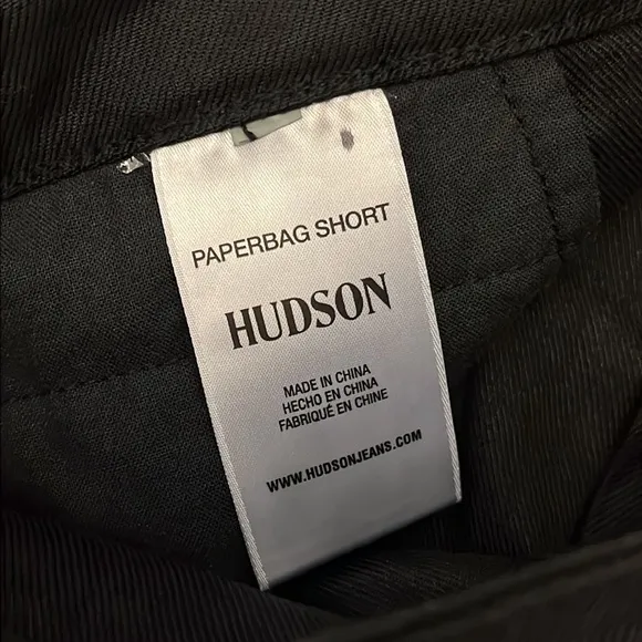 🆕 HUDSON JEANS Women's Black PaperBag Shorts - Size 27