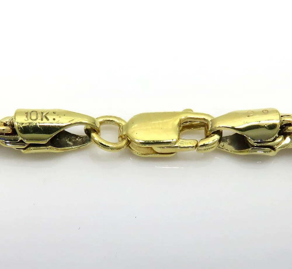 10K Yellow Gold 3MM Rope Wrist Bracelet 7 to 8 Inches