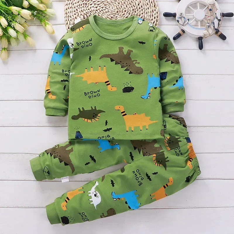 3-24M Infant Cartoon Printed Baby Clothing Set