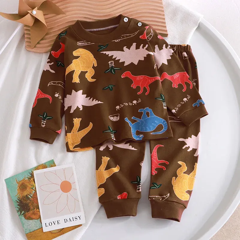 3-24M Infant Cartoon Printed Baby Clothing Set