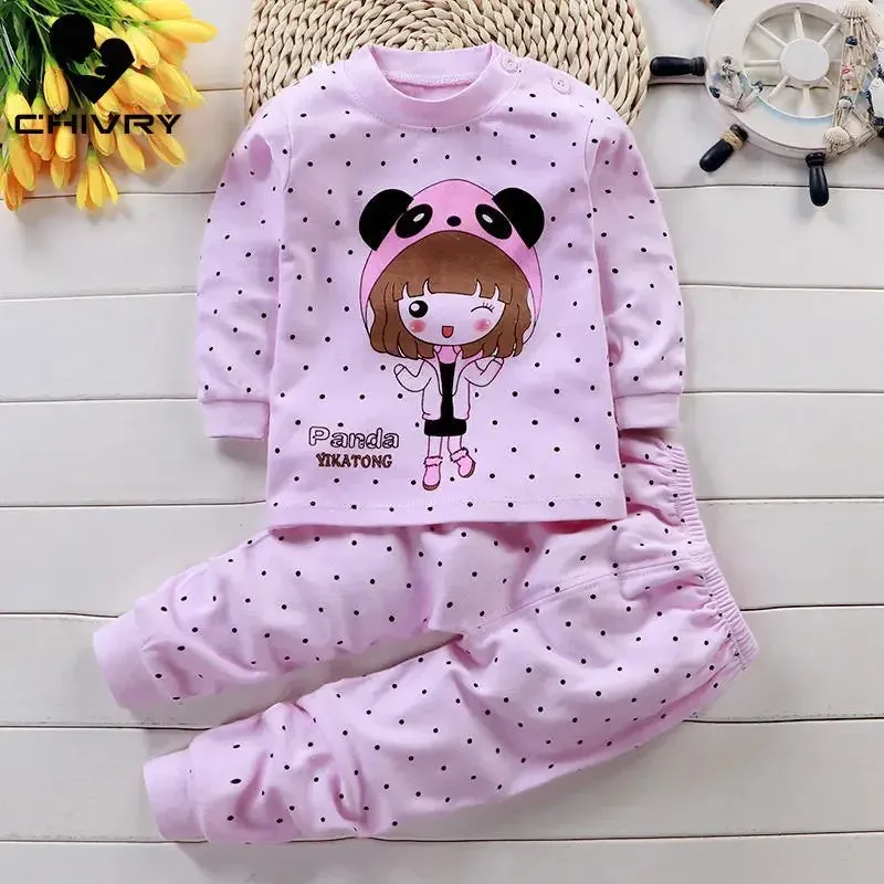 3-24M Infant Cartoon Printed Baby Clothing Set