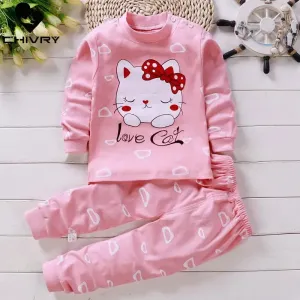 3-24M Infant Cartoon Printed Baby Clothing Set
