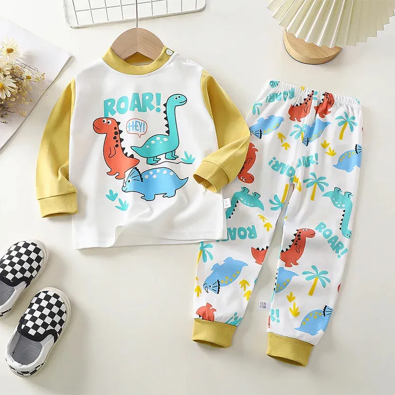 3-24M Infant Cartoon Printed Baby Clothing Set
