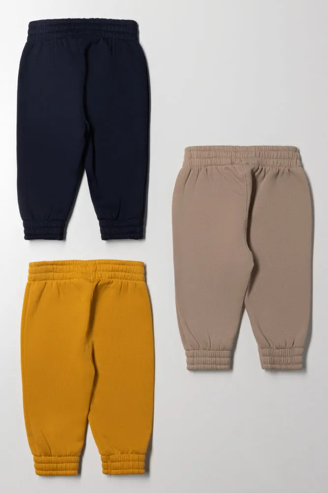 3 Pack Trackpants Natural, Navy And Yellow
