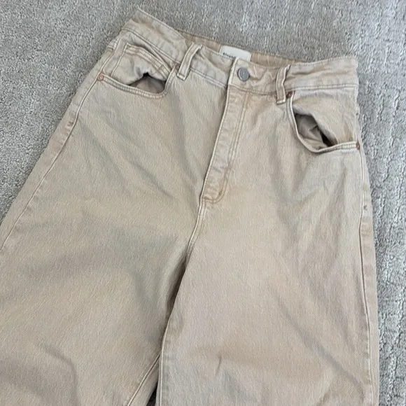 Abrand “A 94 High &amp; Wide” Light Sand Jeans 100% cotton denim khaki tan beige