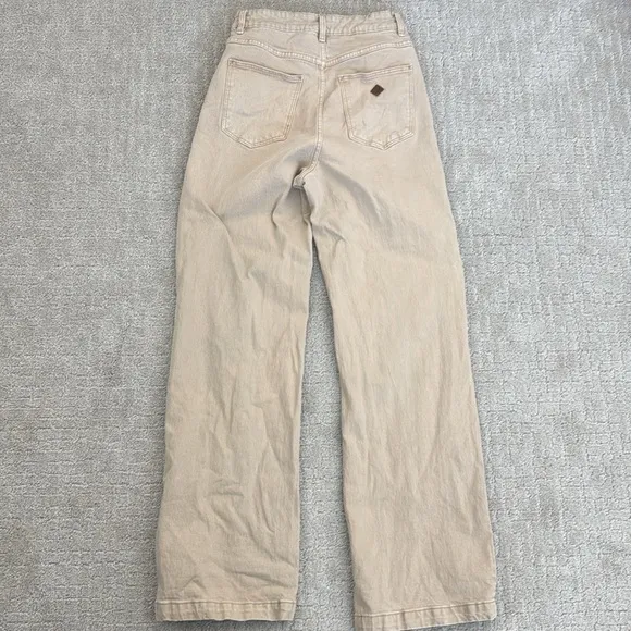 Abrand “A 94 High &amp; Wide” Light Sand Jeans 100% cotton denim khaki tan beige