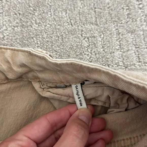 Abrand “A 94 High &amp; Wide” Light Sand Jeans 100% cotton denim khaki tan beige