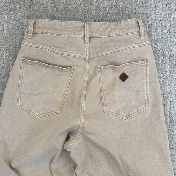 Abrand “A 94 High &amp; Wide” Light Sand Jeans 100% cotton denim khaki tan beige