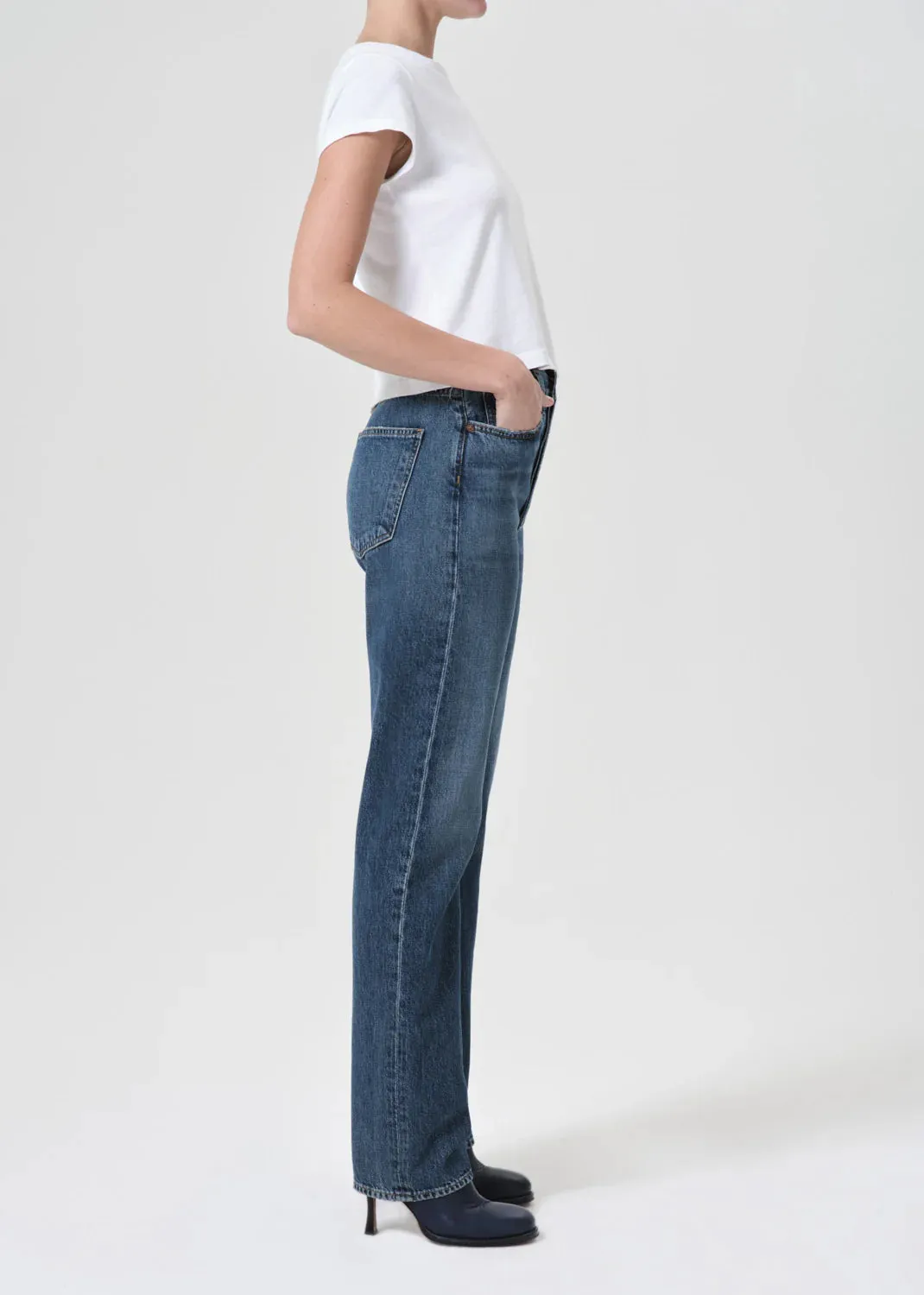 AGOLDE 90'S Pinch Waist High Rise Straight Long in Control