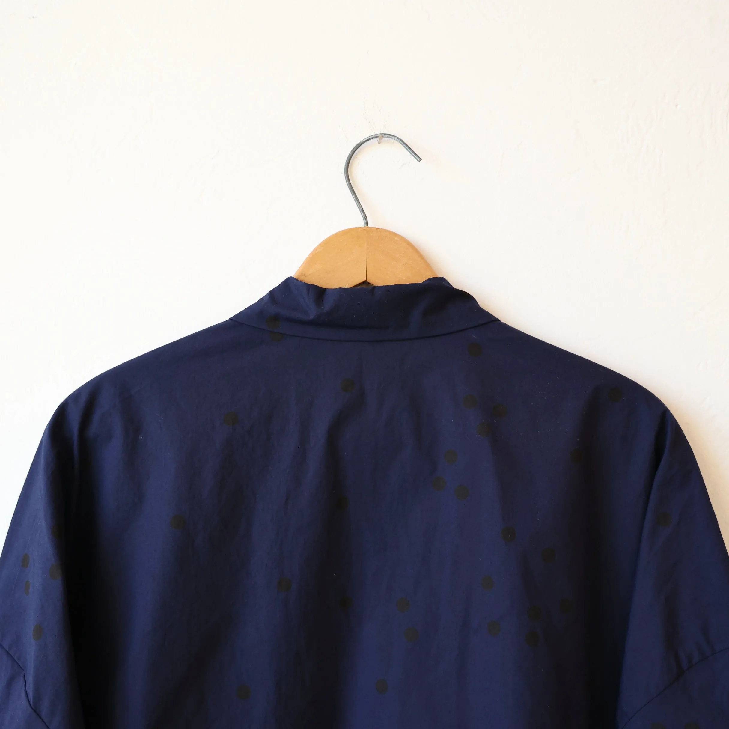 Apuntob Button Down Shirt - Navy/Black Polkadot