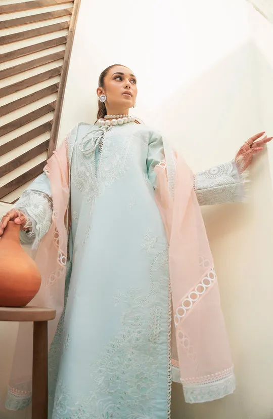 Aqua Blue Embroidered Pakistani Salwar Kameez with Dupatta Dress