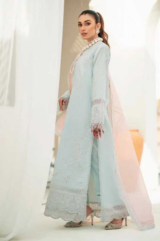 Aqua Blue Embroidered Pakistani Salwar Kameez with Dupatta Dress