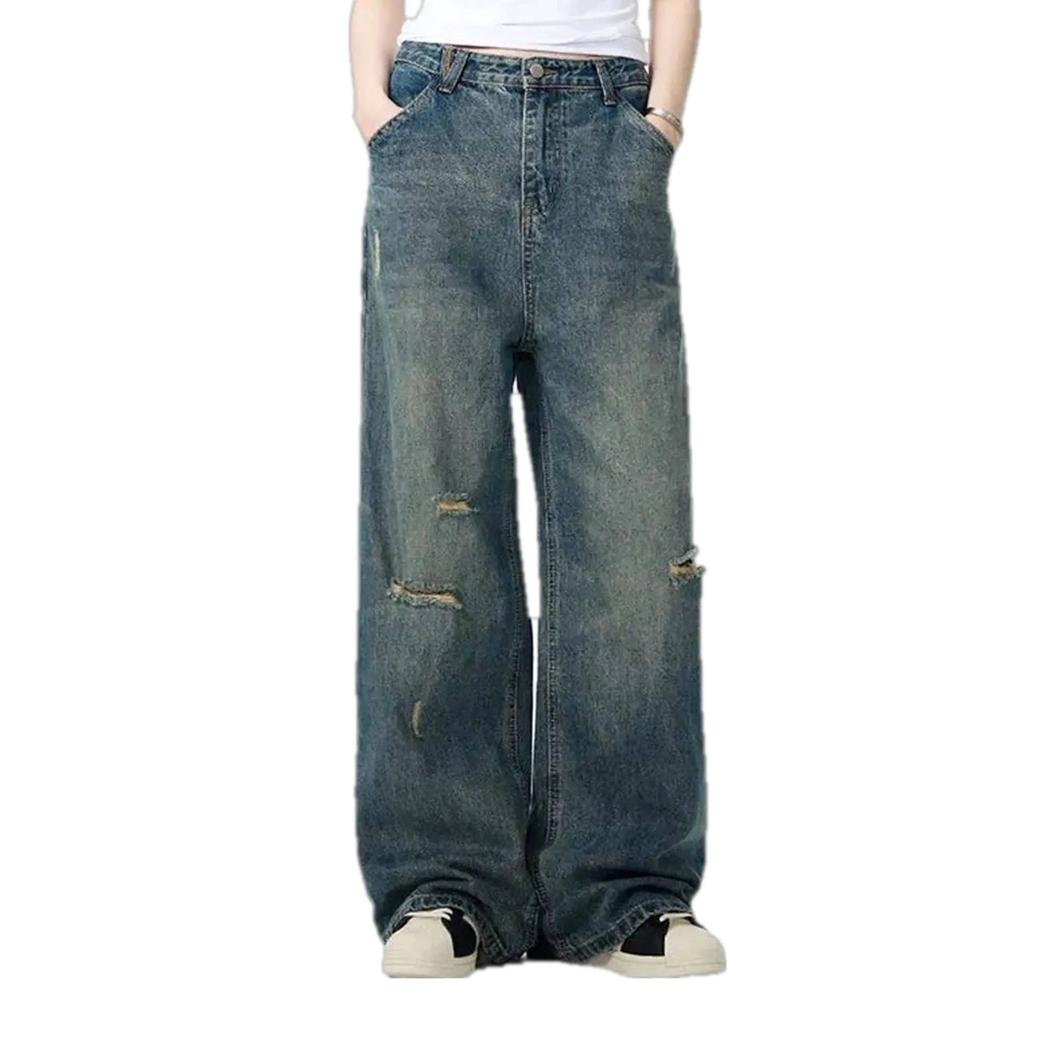 Baggy-leg vintage grunge men's jeans