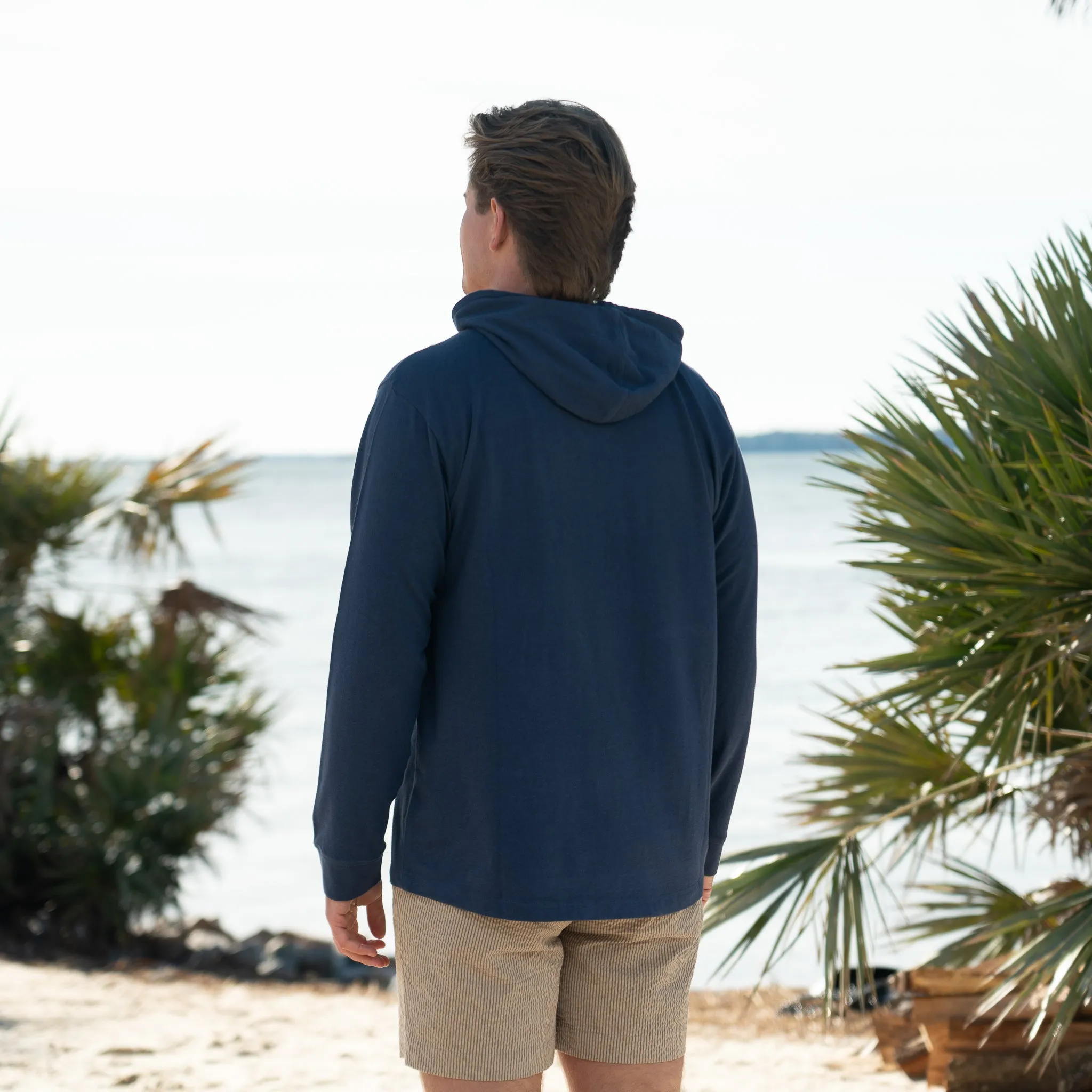 Baja Long Sleeve Pullover in Slate Blue