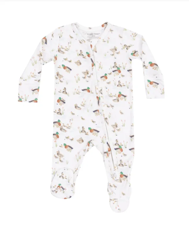 Bamboo 2-Way Zipper Footie- Ducklings
