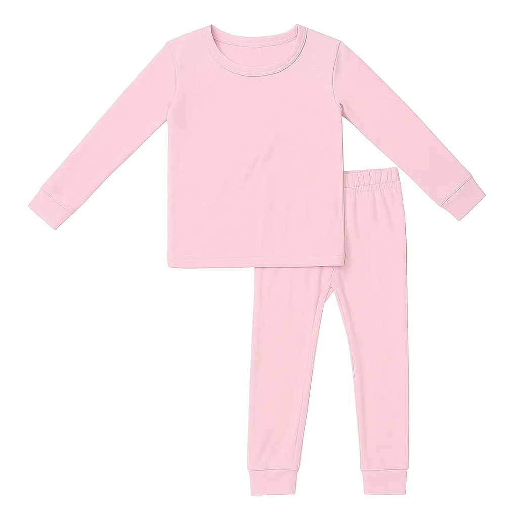 Bamboo Two Piece Pajamas in Baby Pink
