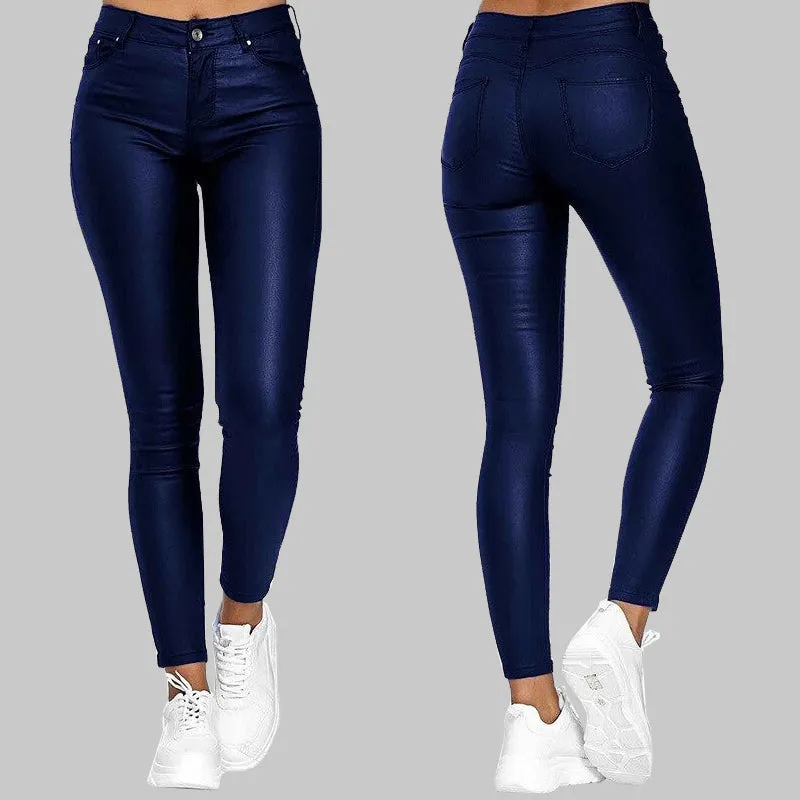 B&S | Stretch Fit & High-Waisted PU Leather Trousers – Fashionable Skinny Style for Men & Women