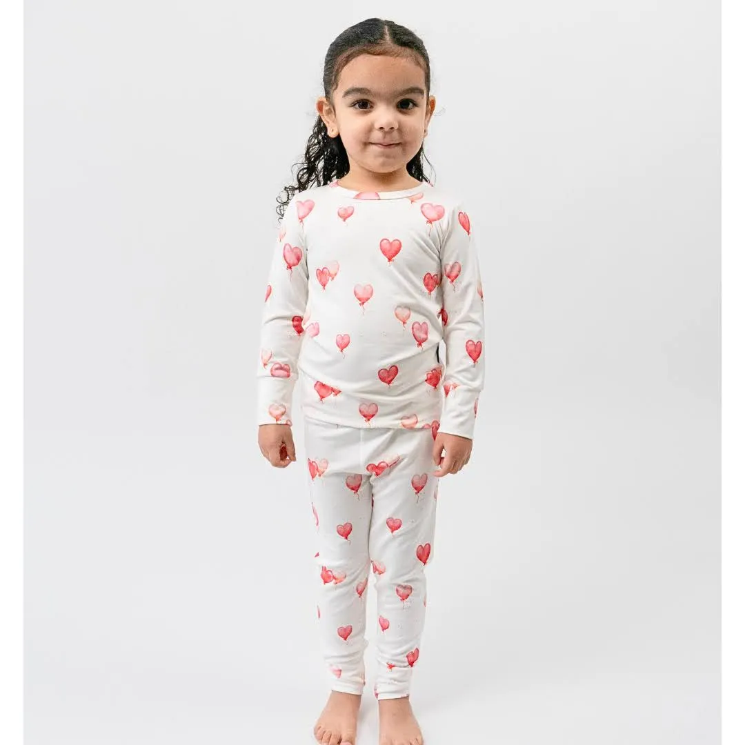 Belan.J Girls Long Sleeve PJ Set - Heart Balloons