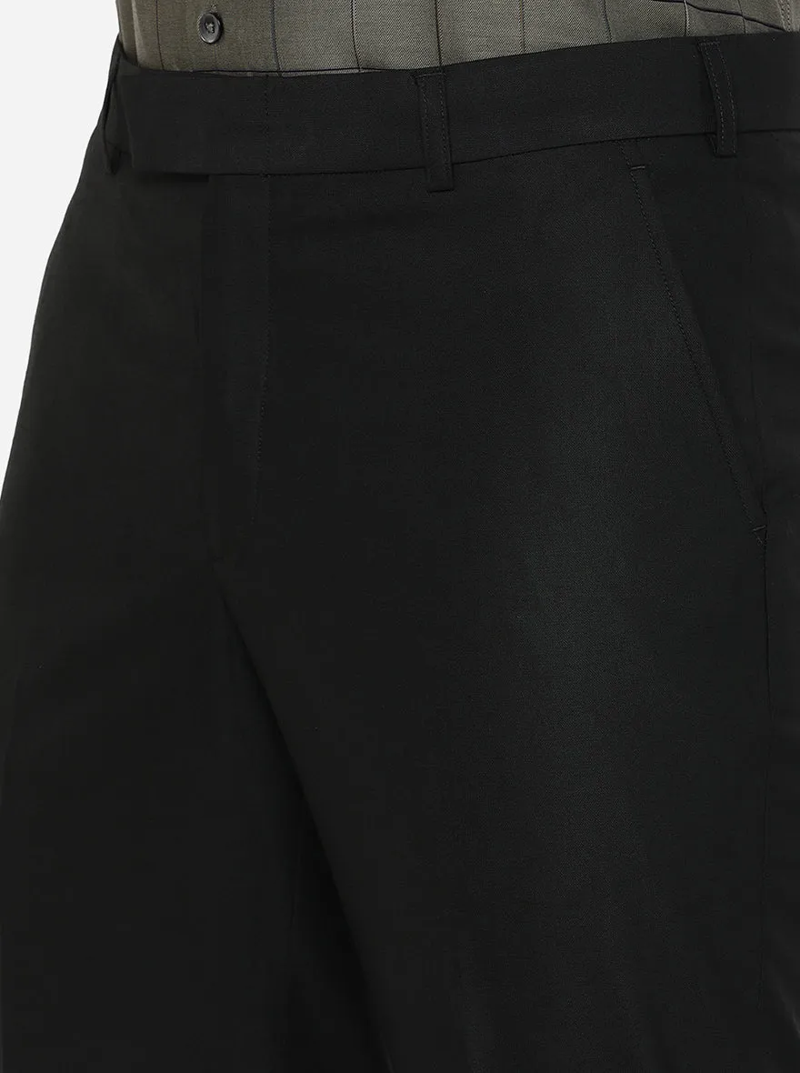 Black Solid Classic Fit Formal Trouser | JadeBlue