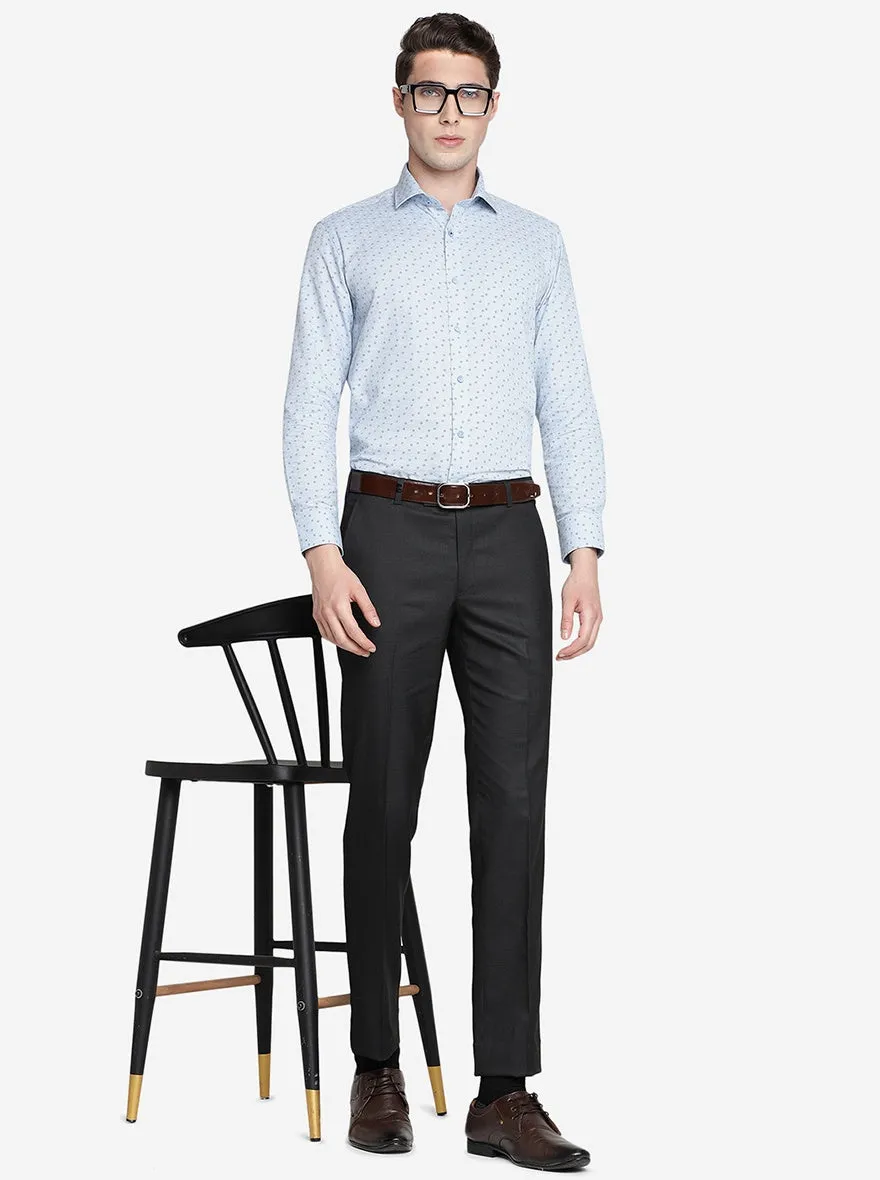 Black Solid Slim Fit Formal Trouser | JB Studio