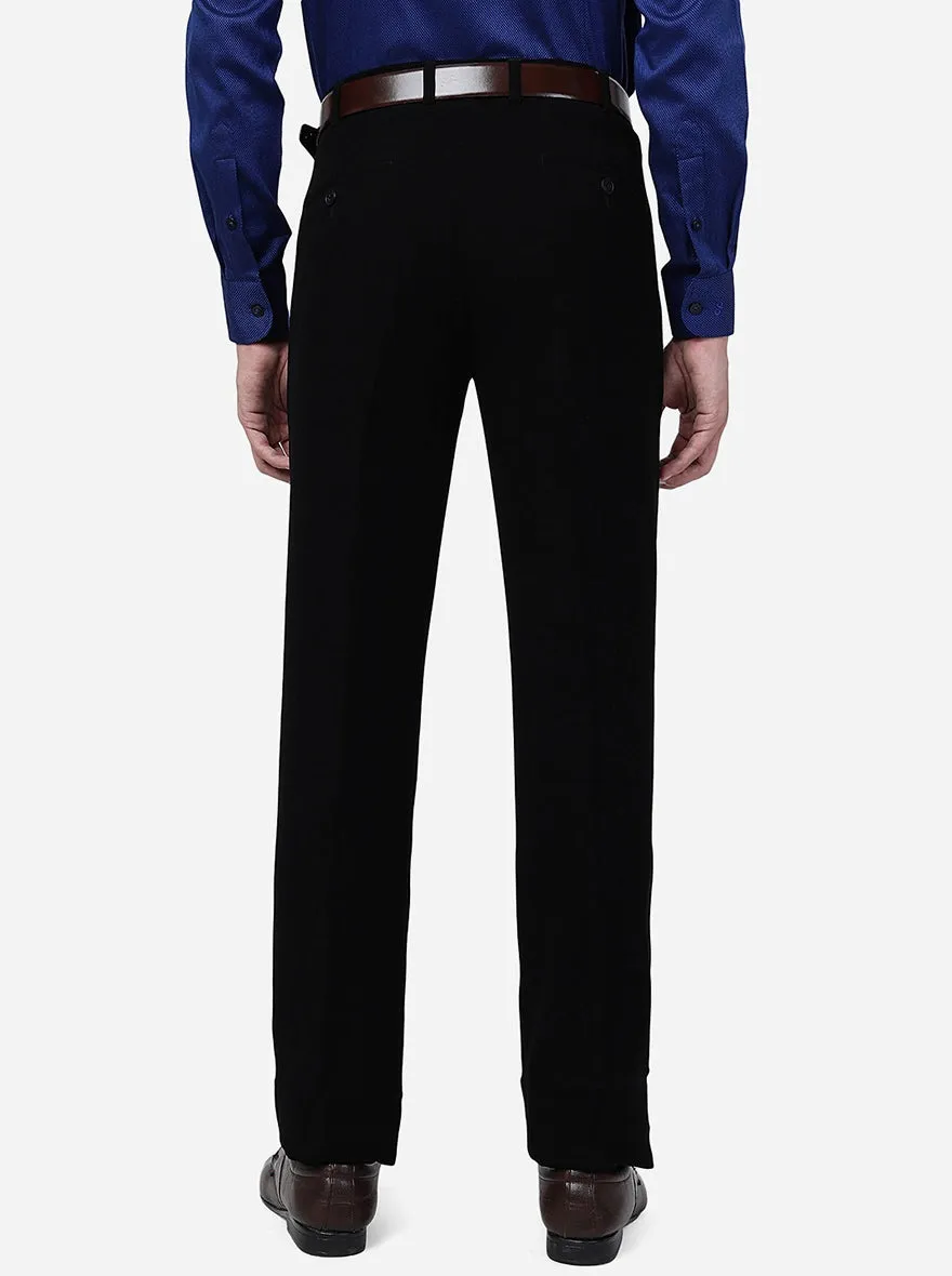 Black Solid Slim Fit Formal Trouser | JB Studio