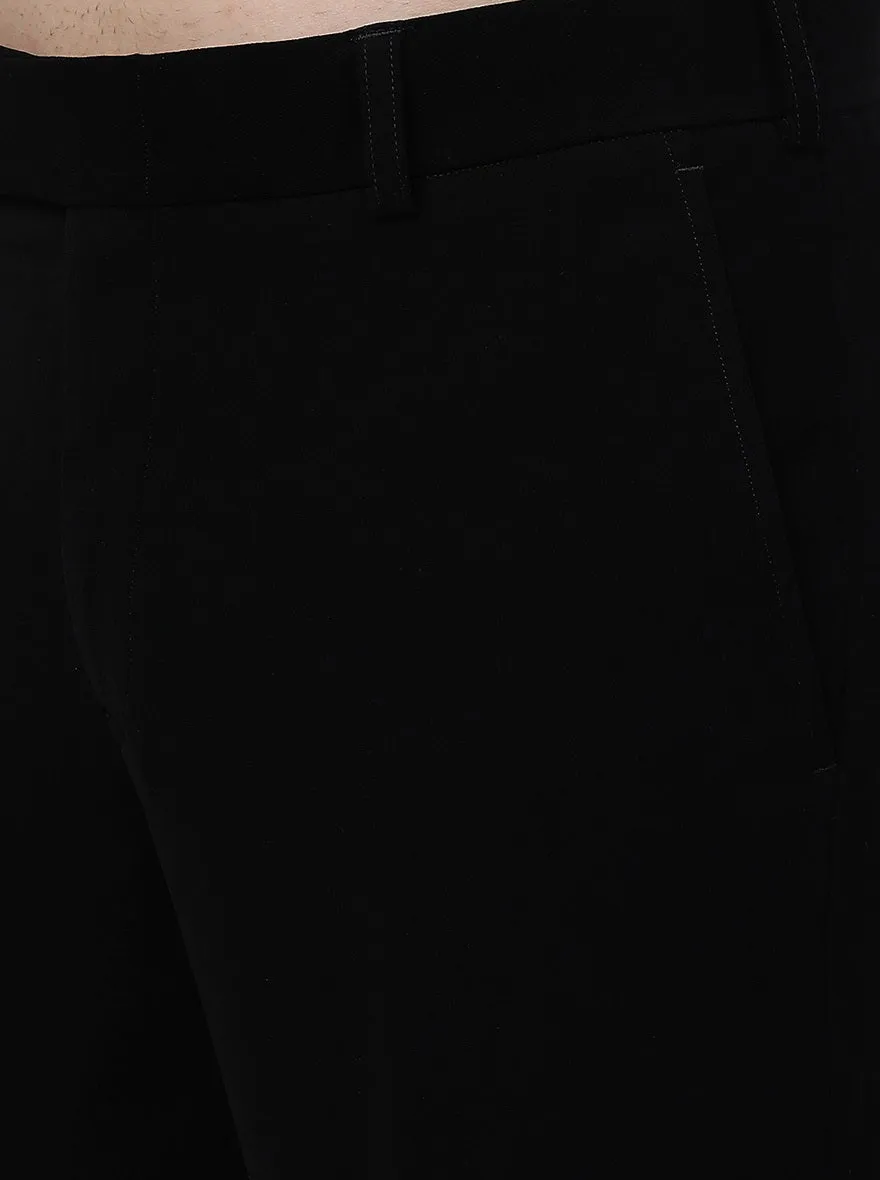 Black Solid Slim Fit Formal Trouser | JB Studio