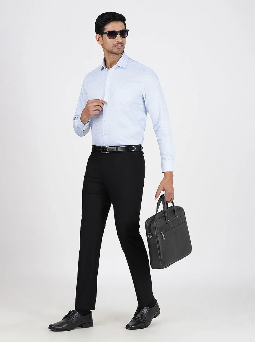 Black Solid Super Slim Fit Formal Trouser | JadeBlue