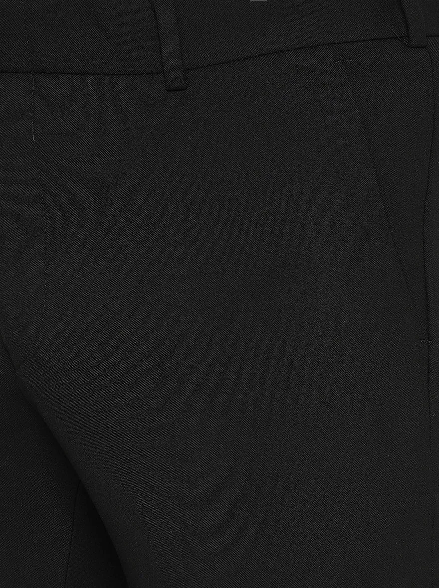 Black Solid Super Slim Fit Formal Trouser | JadeBlue
