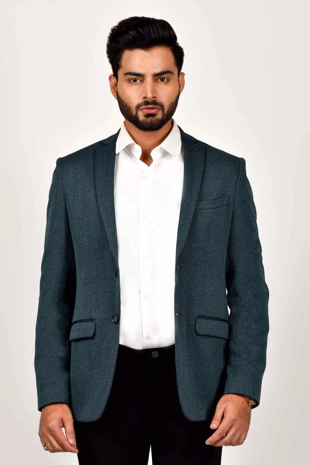 Blue Knitted Fashion Blazer