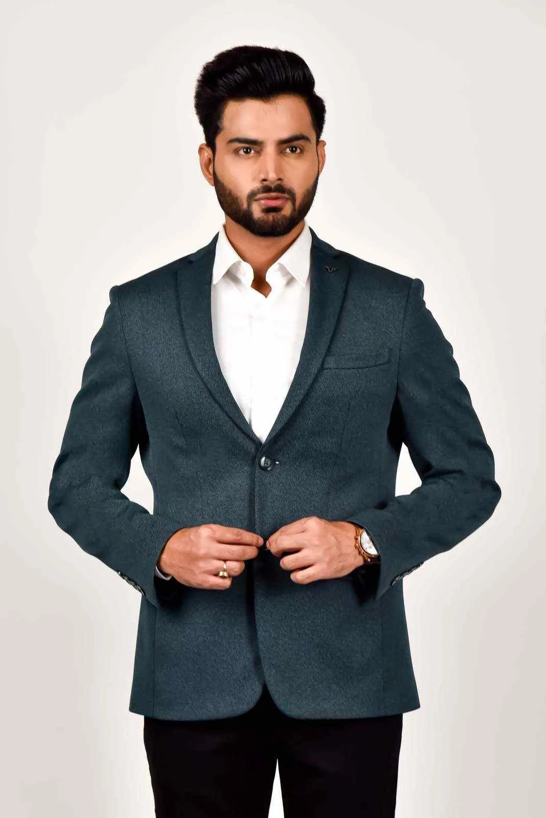 Blue Knitted Fashion Blazer