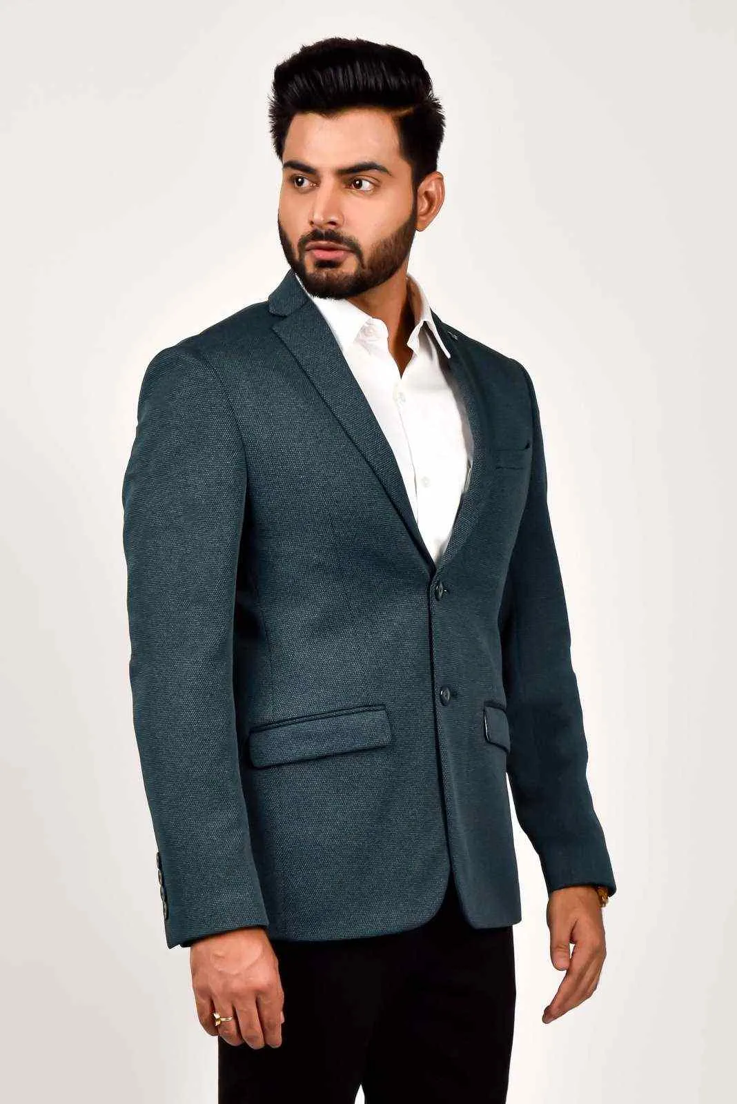 Blue Knitted Fashion Blazer