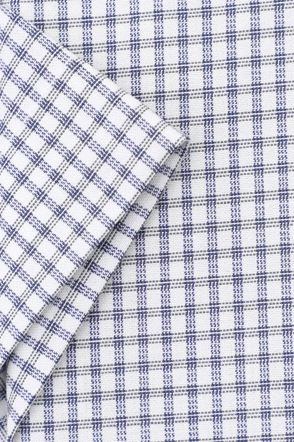 Blue Mini-Check Formal Shirt (Half Sleeves)