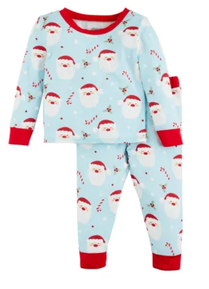 Blue  Santa Glow Toddler Pajama Set