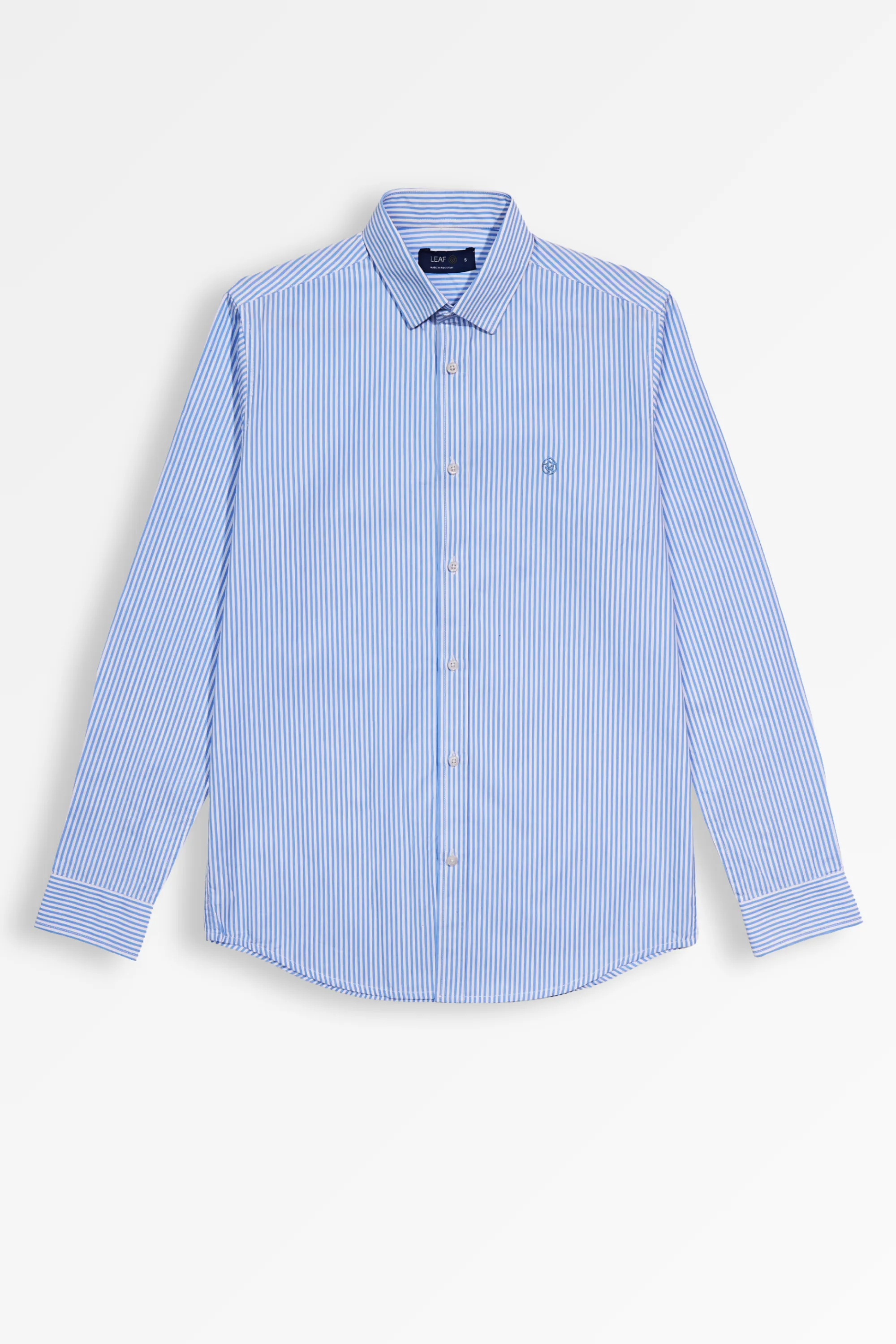 Blue-Striped Formal Shirt for Men | Leaf Clothing