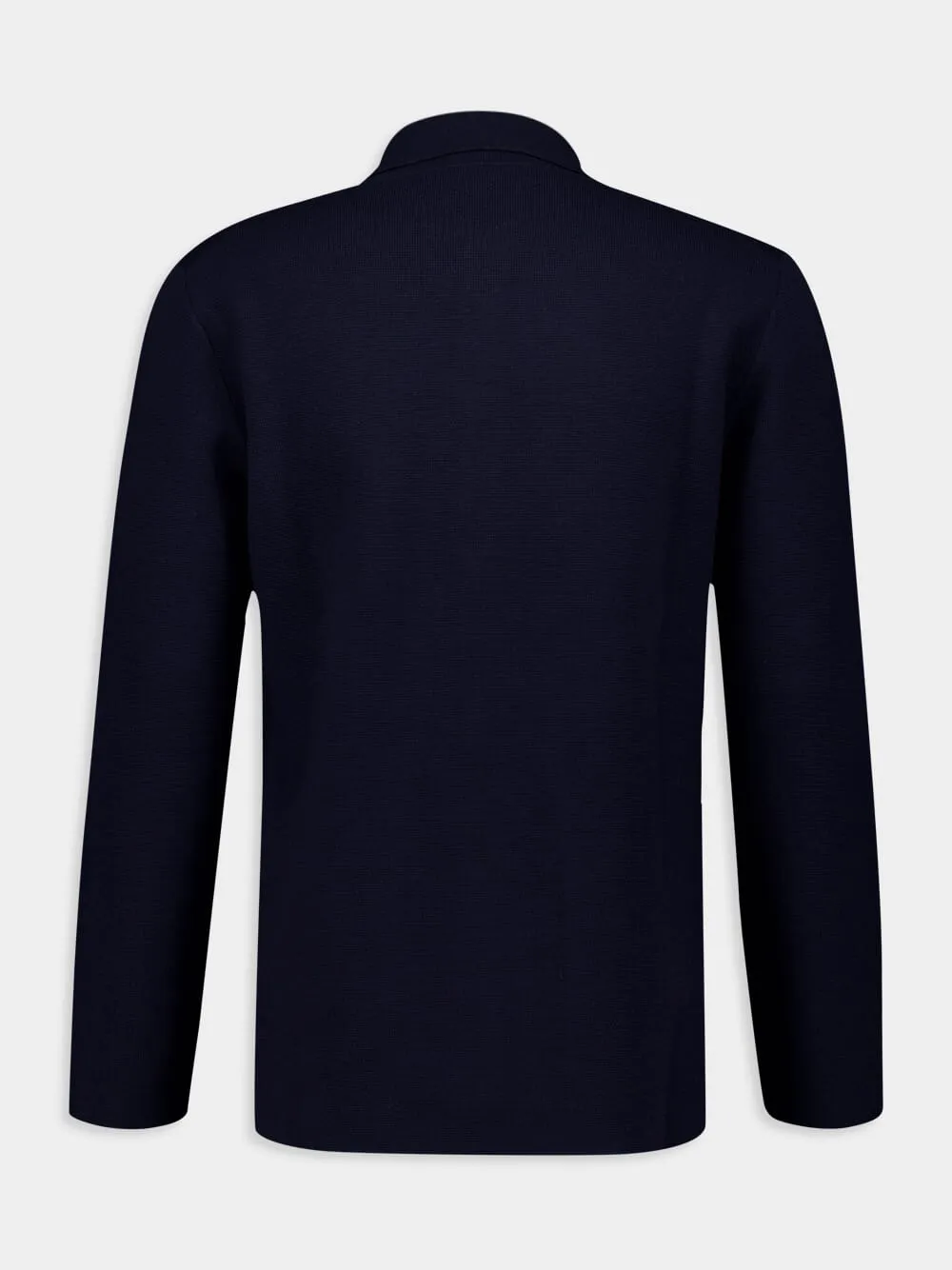 Blue Wool Long-Sleeve Shirt