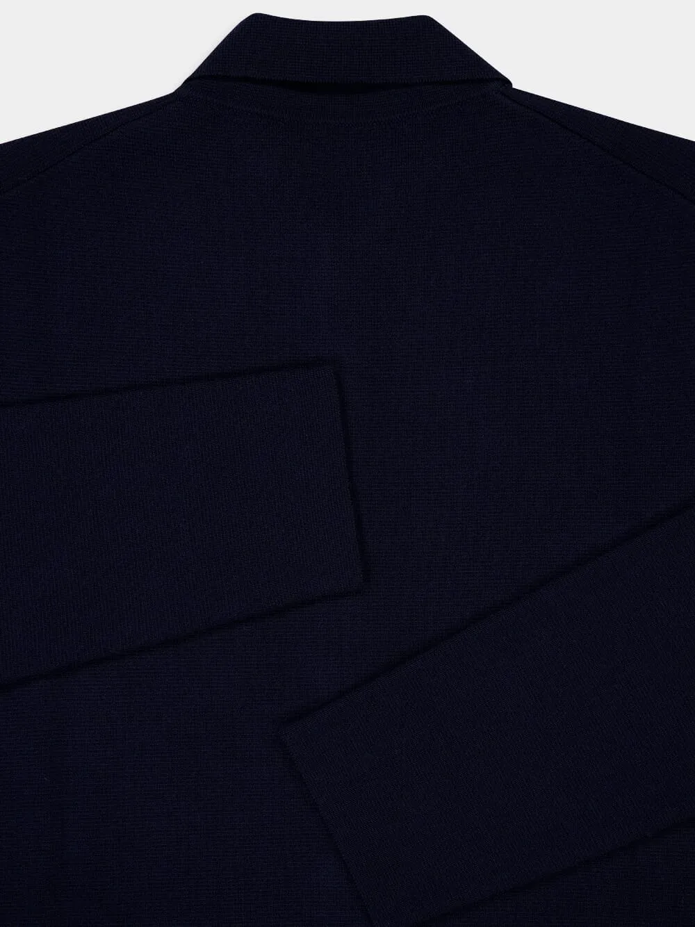 Blue Wool Long-Sleeve Shirt
