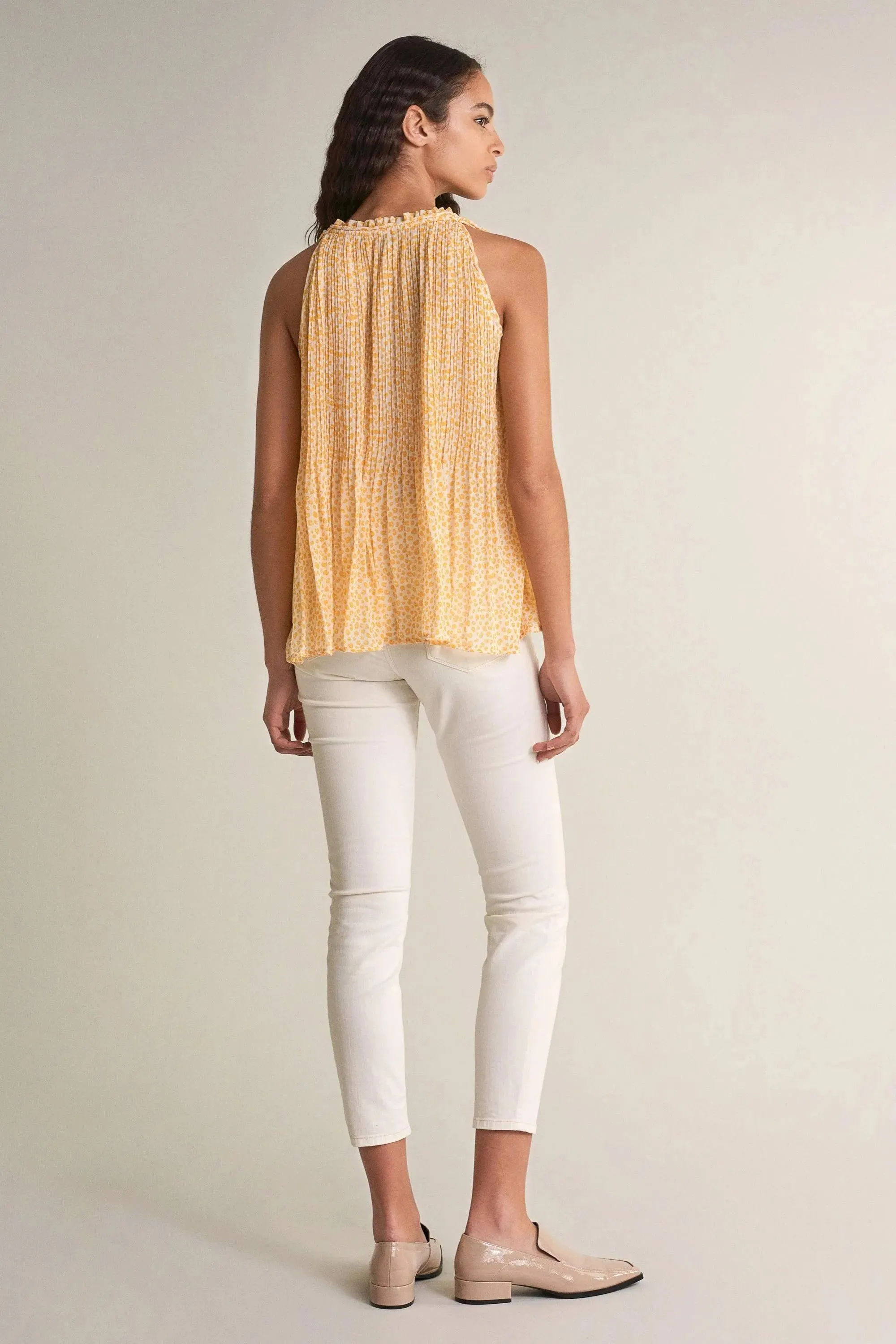 Blusa plisada estampada
