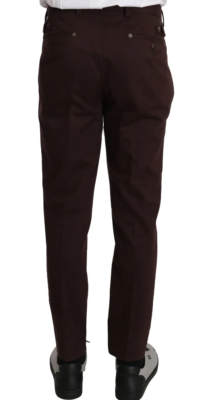 Bordeaux Cotton Dress Formal Trousers
