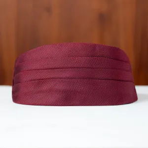 Burgundy Solid Textured Silk Cummerbund