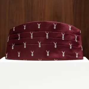 Burgundy with Wildwood Stag Silk Cummerbund