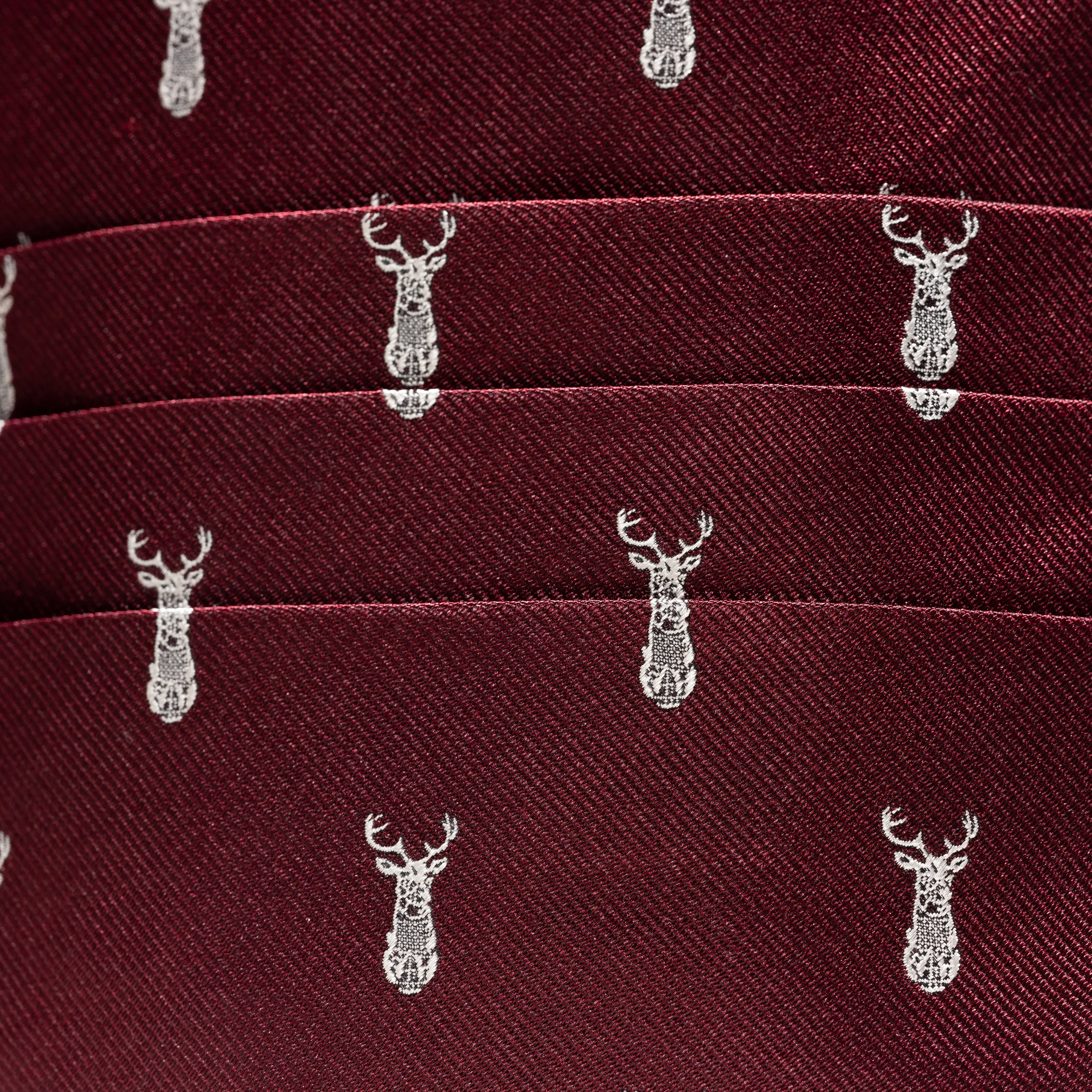 Burgundy with Wildwood Stag Silk Cummerbund