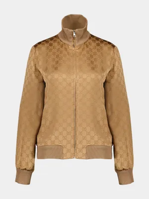 Camel GG Jacquard Zip Jacket
