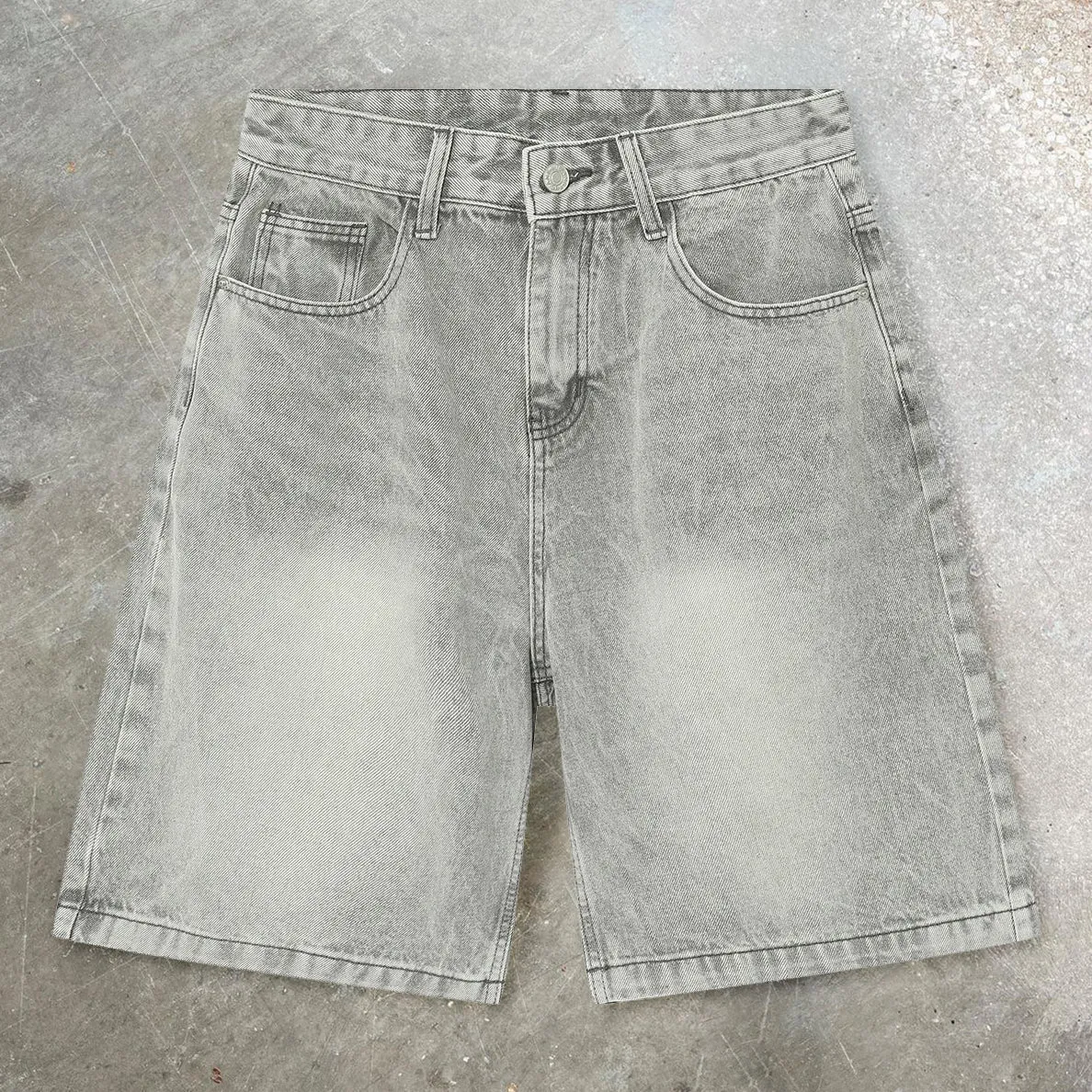 Casual Loose Distressed Denim Shorts Cropped Pants