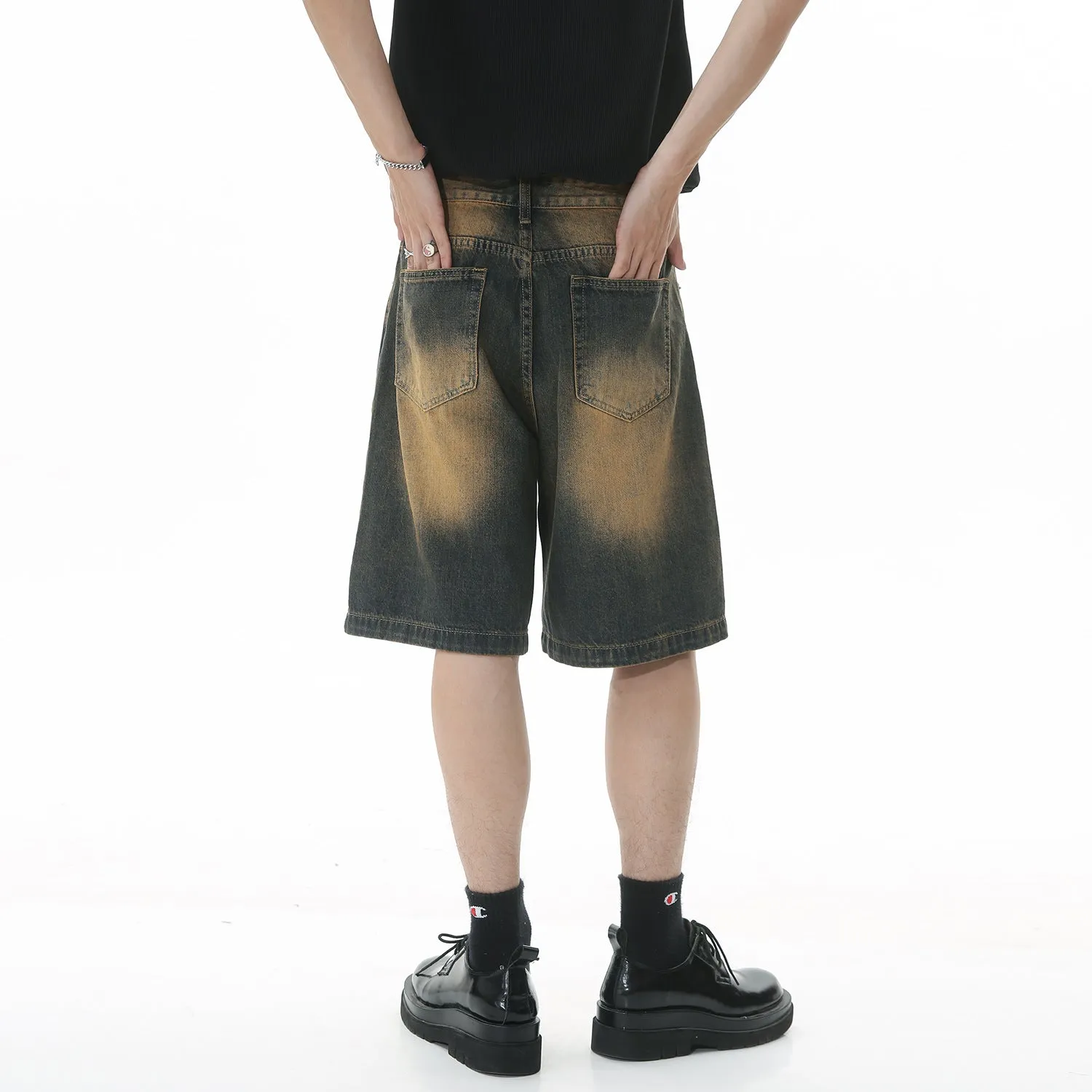 Casual Loose Distressed Denim Shorts Cropped Pants