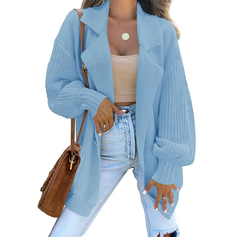 Casual Women Long Sleeves Knitted Coats