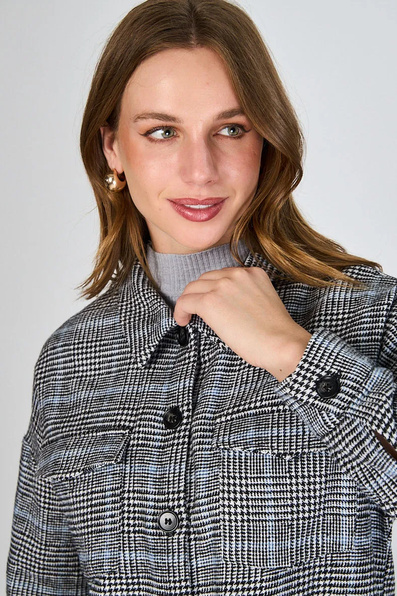 Chaqueta Cuadros Javiera Gris Eclipse