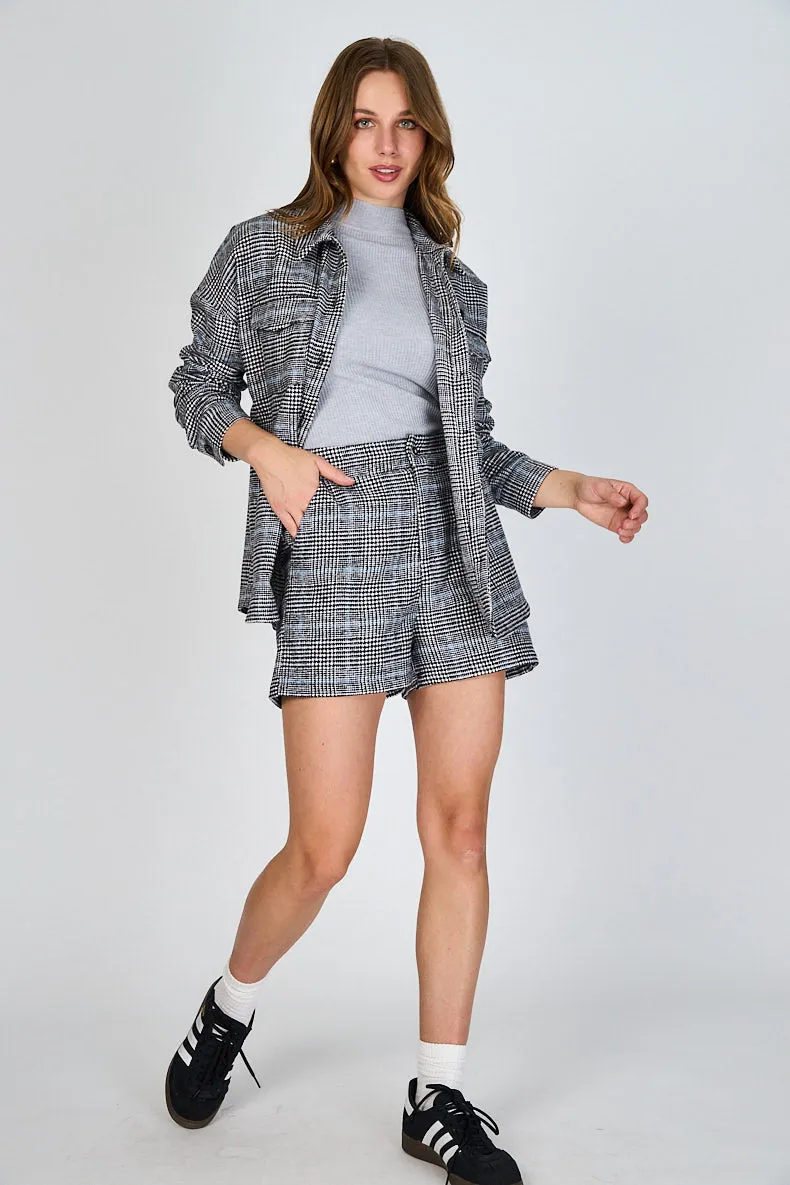 Chaqueta Cuadros Javiera Gris Eclipse