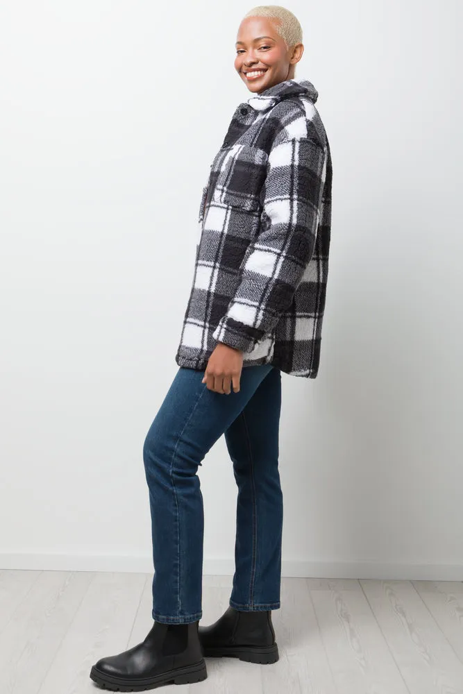 Check Sherpa Shacket Black