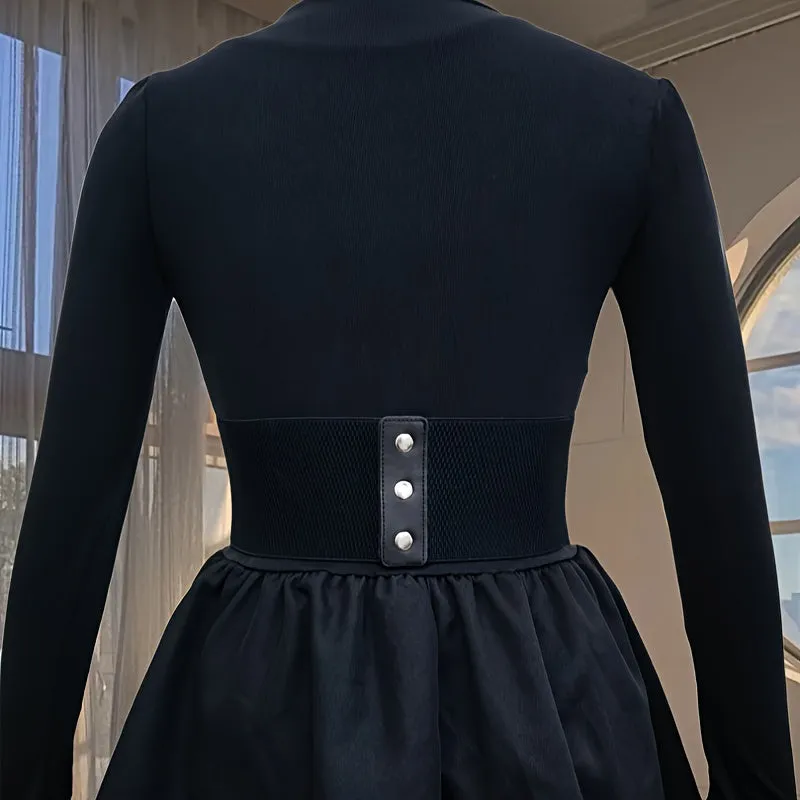 Chic Heart Shaped Buckle Elastic Waist Belt